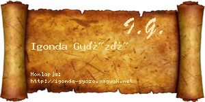 Igonda Győző névjegykártya